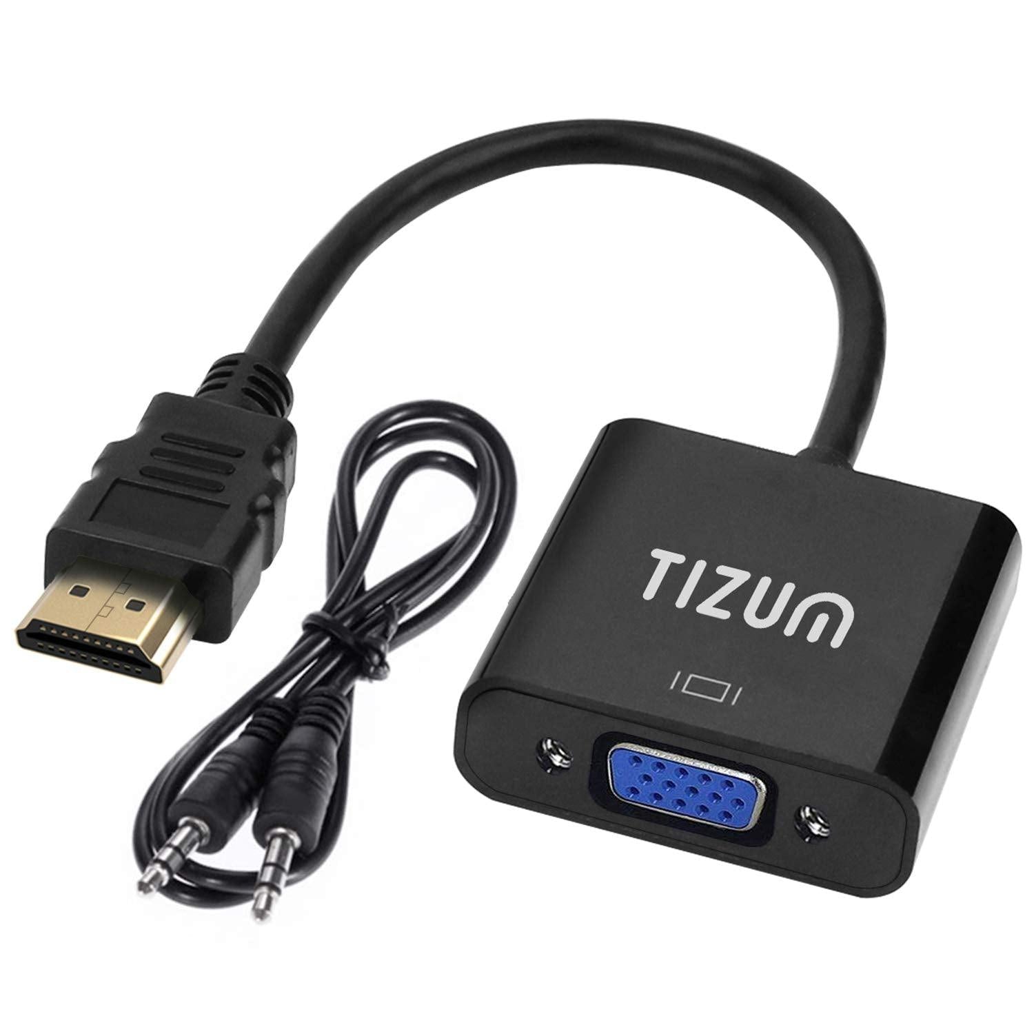 Tizum HDMI to VGA Adapter Cable 1080P for Projector, Computer, Laptop, TV, Projectors & TV - A - onBeli
