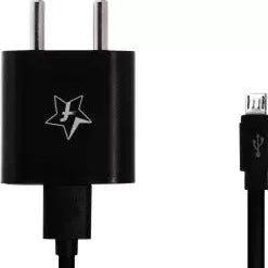 Flipkart SmartBuy 2A Fast Charger with Charge & Sync USB Cable - EC112M (Black, USB to Micro USB & USB to Type C both Cables Included)