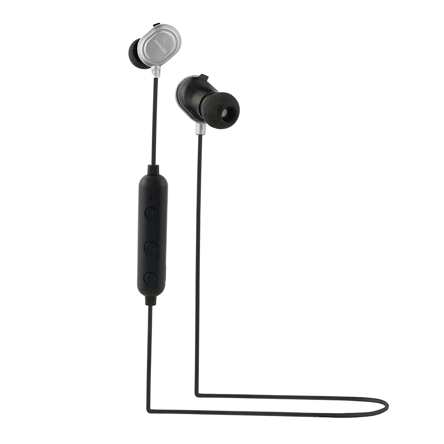 Sonilex BT70 Bluetooth 5.0 Wireless Earphones Bluetooth Headphone, Magnetic, A2DP with Mic (Silver) (SL-BT-70-SILVER)