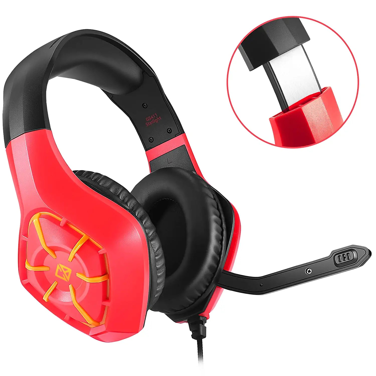 Cosmic Byte GS411 Starlight Headset with Flexible Mic for PS4, PS5 Xbox, Laptop, PC, Mobiles (Jazzy Red)