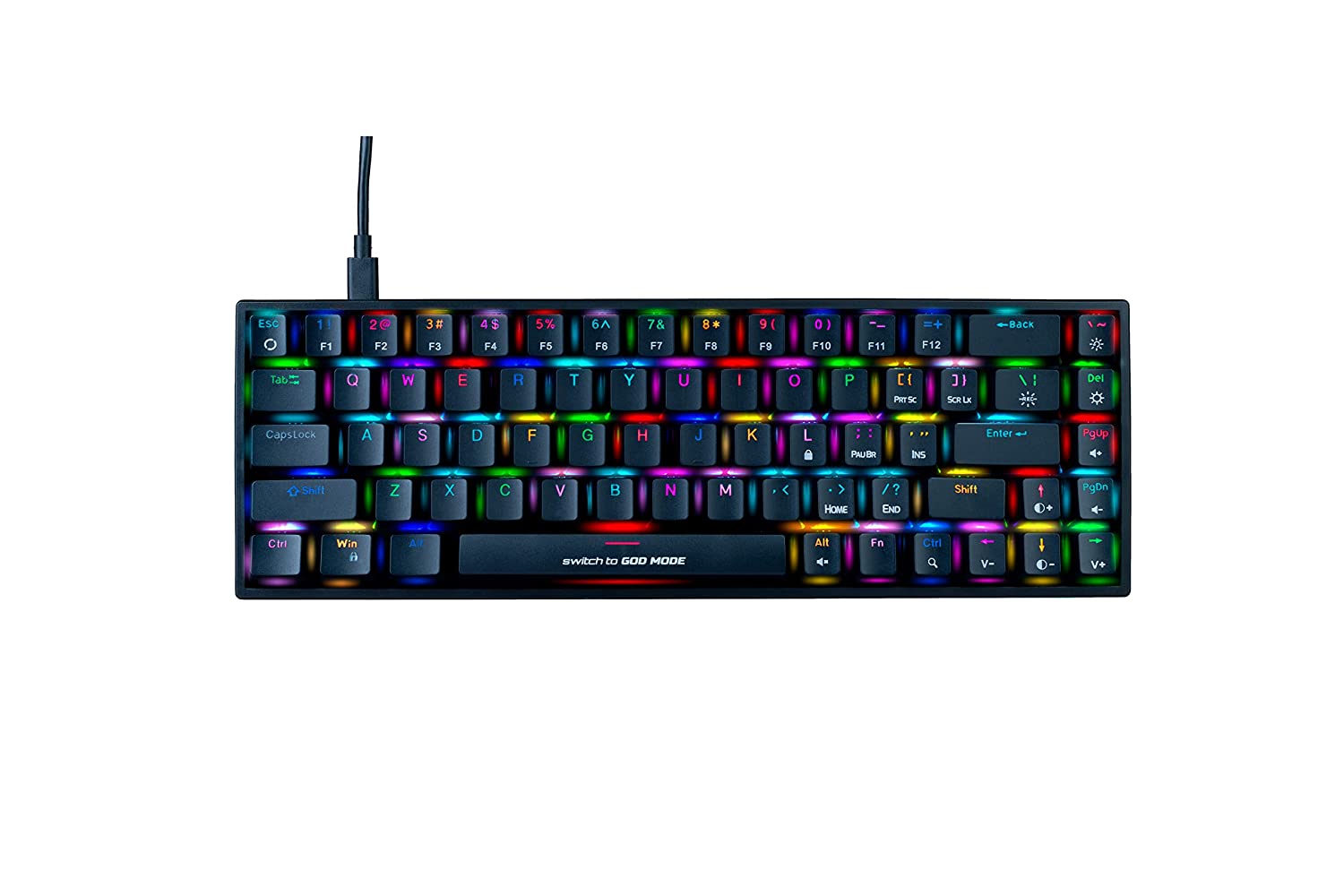 Cosmic Byte CB-GK-23 Artemis 68Key Per Key RGB Wired Mechanical Keyboard with Outemu Blue Switches and Software (Black)