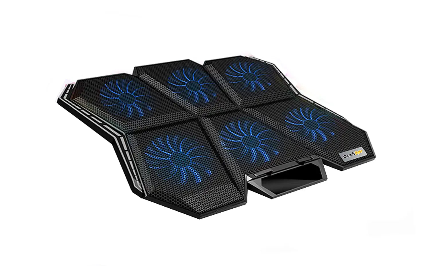 Cosmic Byte Meteoroid Laptop Cooling Pad with 6 Fan Upto 17 inch laptops (Black/Blue)
