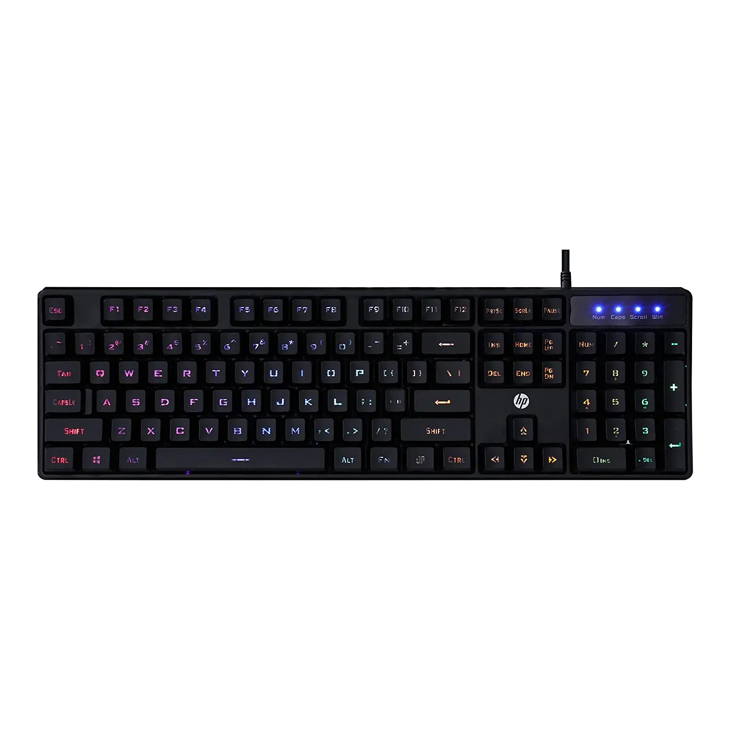 HP K300 Backlit Membrane Wired Gaming Keyboard with Mixed Color Lighting, 4 LED Indicators (4QM95AA)