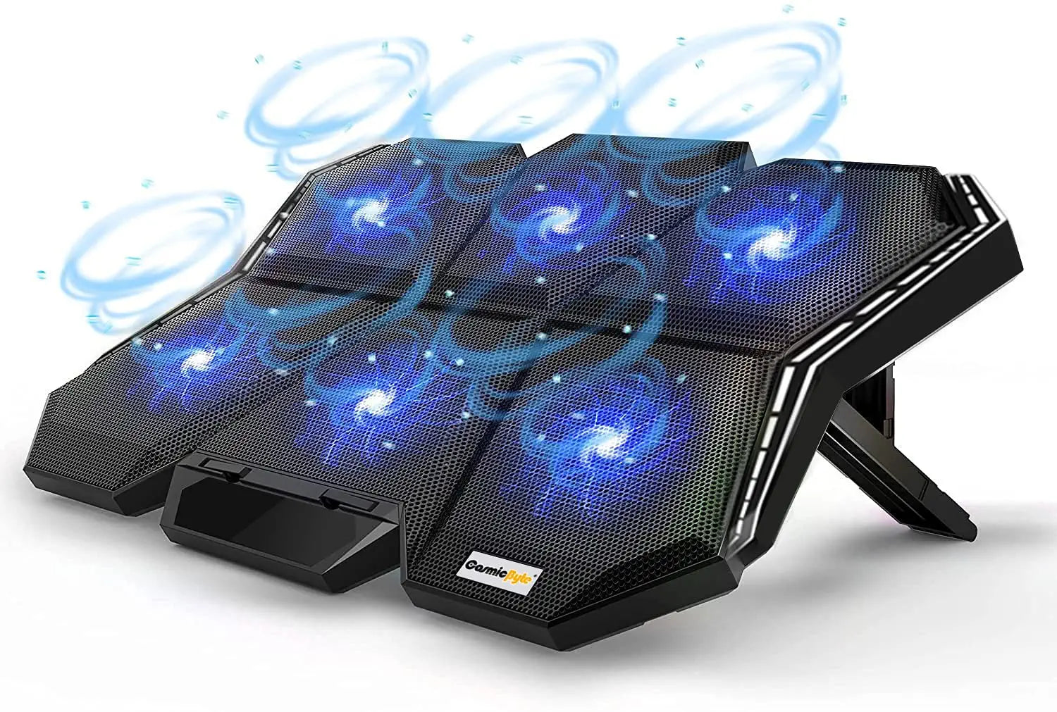Cosmic Byte Meteoroid Laptop Cooling Pad with 6 Fan Upto 17 inch laptops (Black/Blue)
