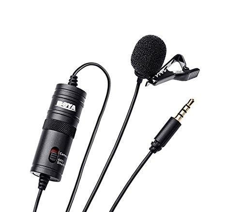Boya BYM1 Omnidirectional Lavalier Condenser Microphone with 20ft Audio Cable (Black) - A - onBeli