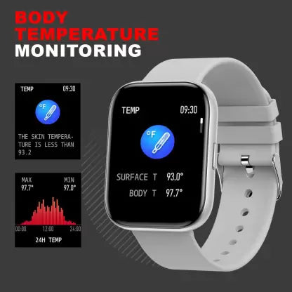 Fire-Boltt Mercury 1.7 ' Temperature, Spo2 Smartwatch (Grey Strap, Regular)