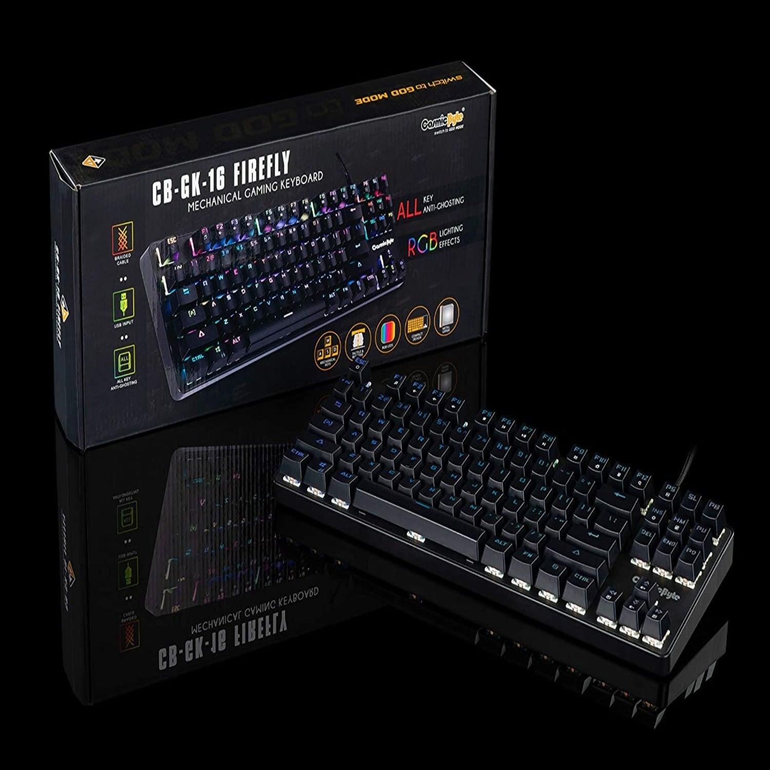 Cosmic Byte CB-GK-16 Firefly Per-Key RGB Ten-Keyless Mechanical Keyboard with Black Switch