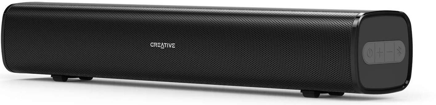 Creative Stage Air 20W Compact Multimedia Under Monitor USB-Powered Soundbar for Computer with Dual-Driver and Passive Radiator for Big Bass, Bluetoot