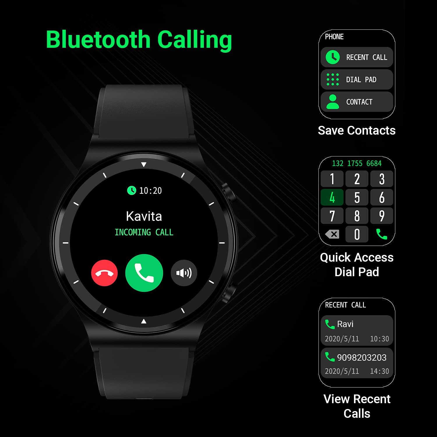 Fire-Boltt 360 Pro Bluetooth Calling, Local Music and TWS Pairing, 360*360 PRO Display Smart Watch with Rolling UI & Dual Button Technology, Spo2, Heart Rate & Temperature Monitoring (Tarnish NBlue) - A - onBeli