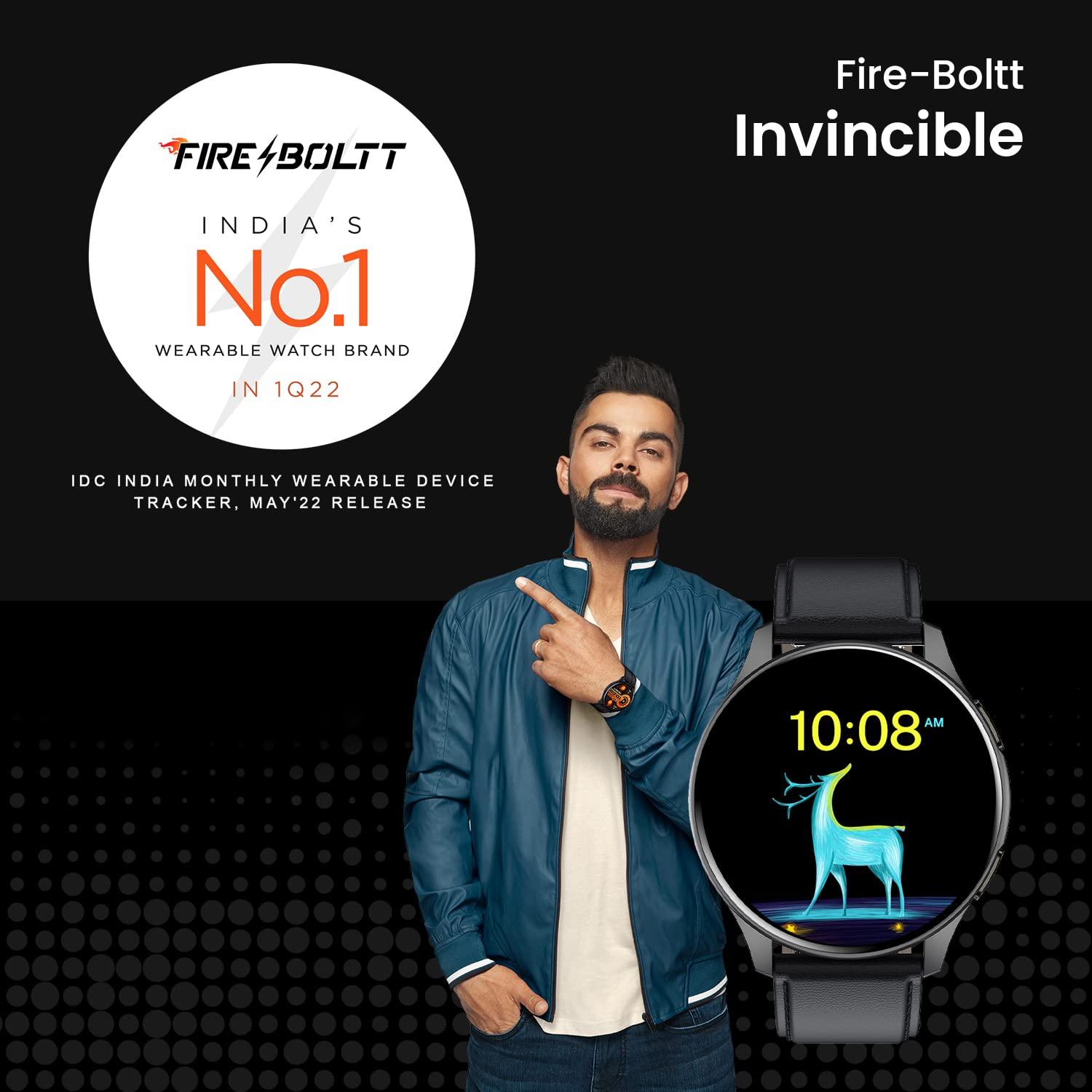 Fire-Boltt INVINCIBLE 1.39 AMOLED Bluetooth Calling ALWAYS ON & 8GB for 1500+ Songs, Play Music Without Phone on TWS