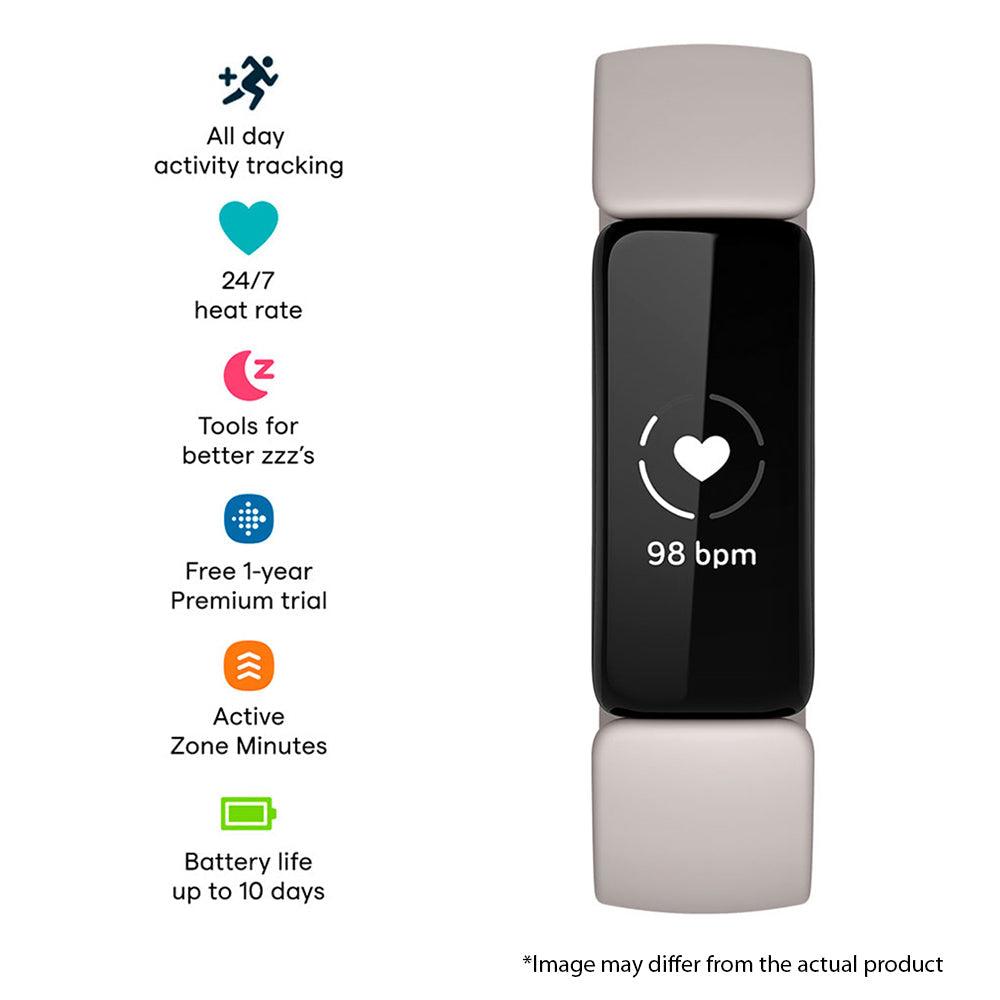 Fitbit Inspire 2 Health & Fitness Tracker, 24/7 Heart Rate, Black/White, One Size (S & L Bands Included) - A - onBeli