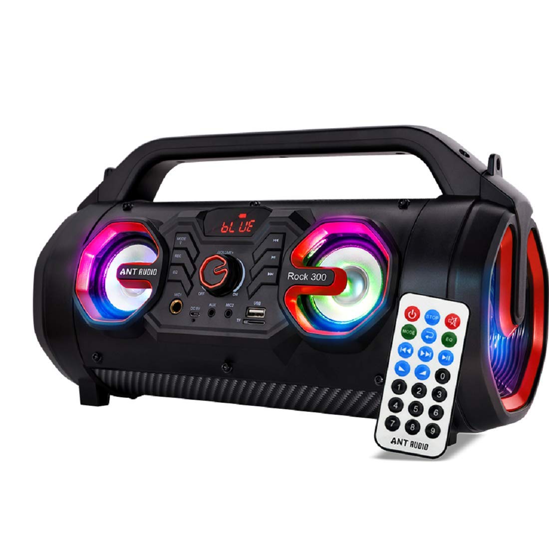 Ant Audio Rock 300 Bluetooth Party Speakers with FM Radio, Micro SD Card, USB, MIC and Aux 3.5 mm Support, Microphone for Karaoke Machine, L