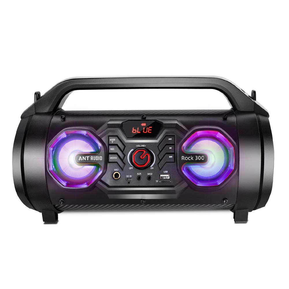 Ant Audio Rock 300 Bluetooth Party Speakers with FM Radio, Micro SD Card, USB, MIC and Aux 3.5 mm Support, Microphone for Karaoke Machine, L