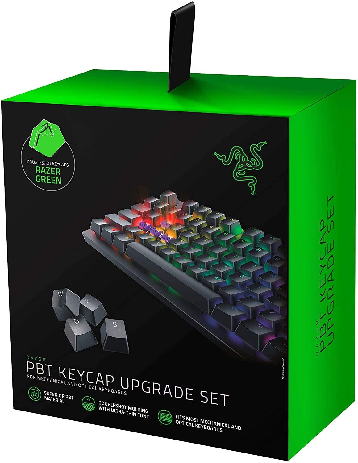 Razer Doubleshot PBT Keycap Upgrade Set for Mechanical and Optical Keyboards - Compatible with Standard 104/105 US and UK Layouts - Green -RC21-014904 - onBeli