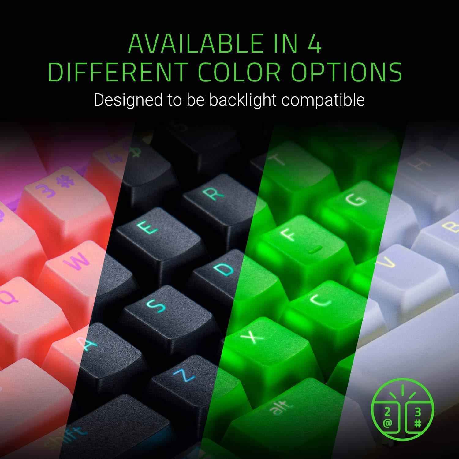 Razer Doubleshot PBT Keycap Upgrade Set for Mechanical and Optical Keyboards - Compatible with Standard 104/105 US and UK Layouts - Green -RC21-014904 - onBeli