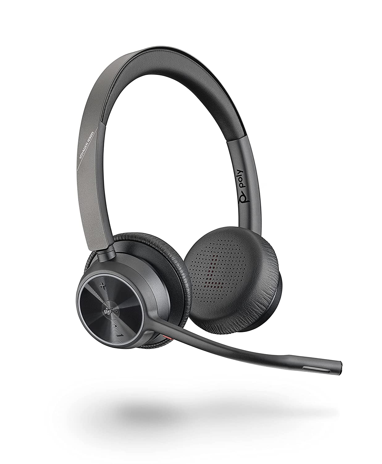 Poly by Plantronics Voyager 4320 UC Bluetooth Wireless Over Ear Headphones with mic, Connect to PC/Mac via USB-A Bluetooth Adapter (218475-02, Black)
