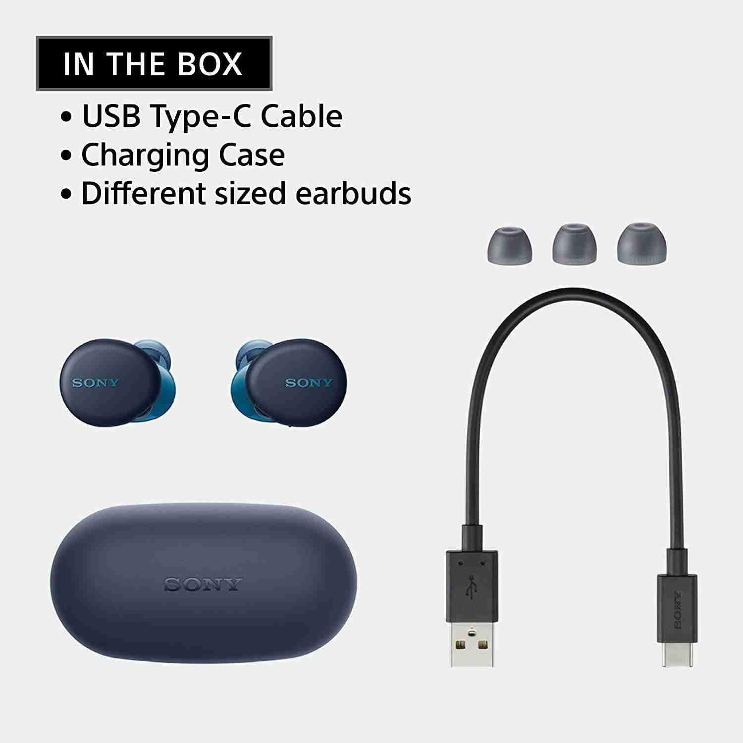 Sony WF-XB700 Bluetooth Truly Wireless in Ear Earbuds with Mic (Blue)
