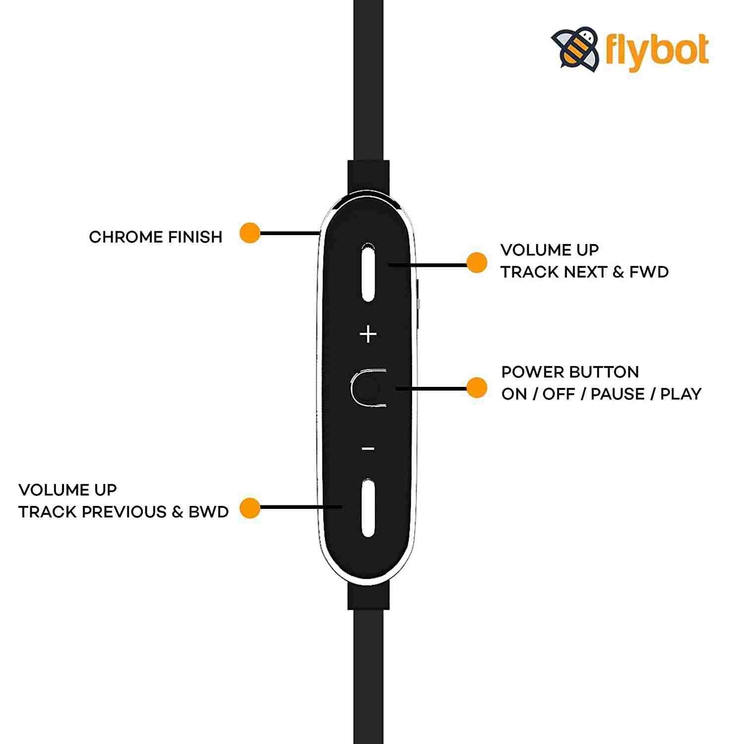 Flybot Wave in-Ear Sport Wireless Bluetooth Earphone with Mic and IPX4 Sweatproof - (Black) - A - onBeli